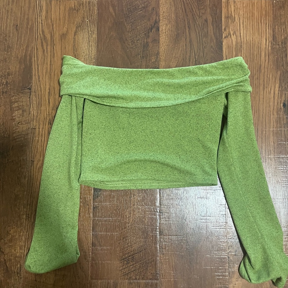 Cider Olive Off-Shoulder Top